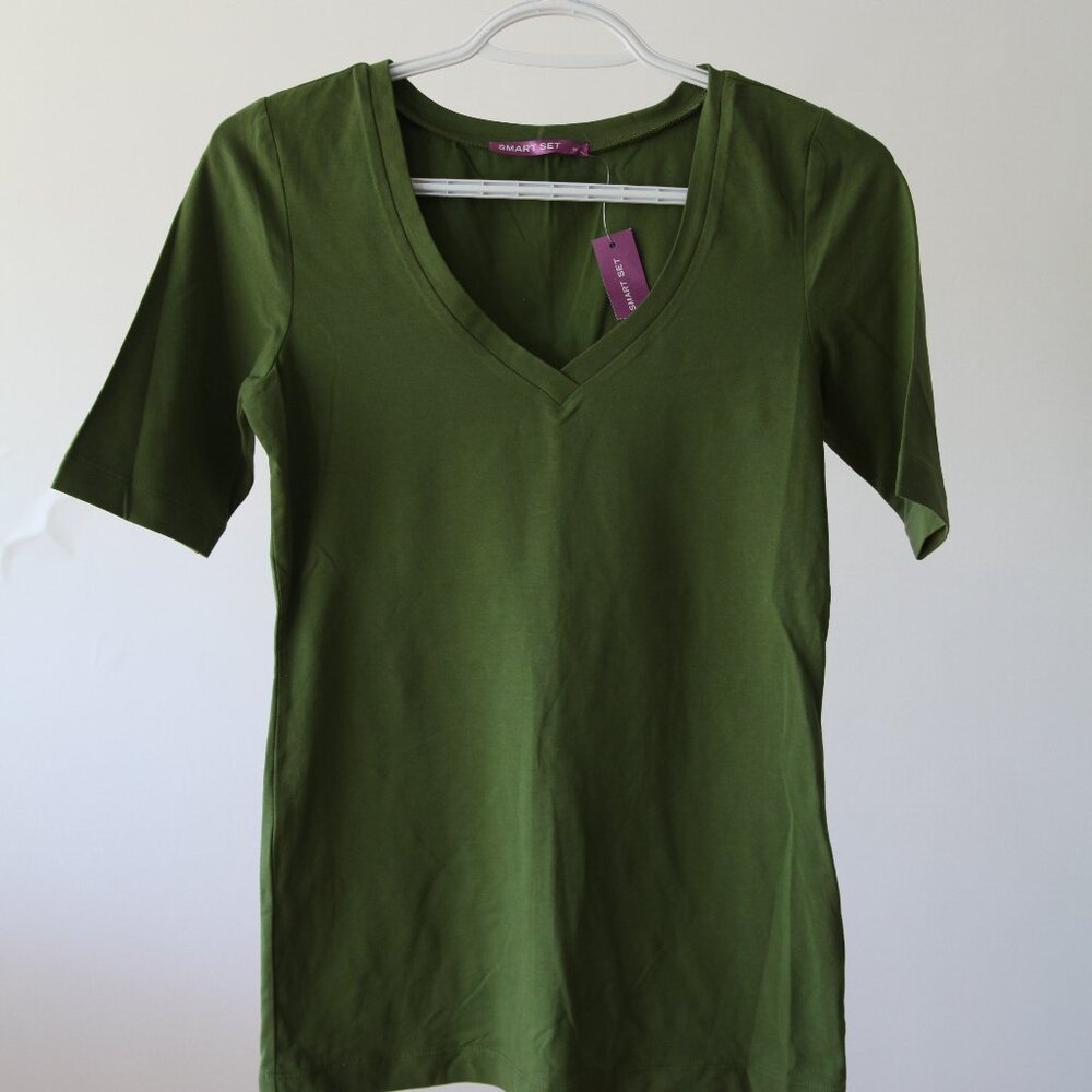 Smart Set Cotton V-Neck T-Shirt